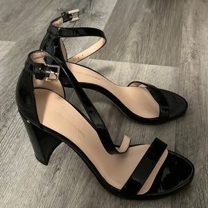 Stuart Weitzman Walkway Black Patent Heels